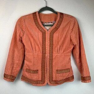Anthropologie Plenty: Tracy Reece soft wide wale corduroy cropped blazer jacket